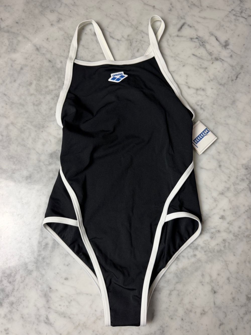 Arena Black One-Piece Swimsuit with White